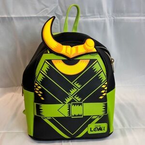 Marvel Studios Loki Mini Backpack Black Lime Green Horned Helmet Funko Bag